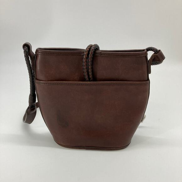 Brighton 652372 Brown leather basket weave crossbody - Picture 5 of 11